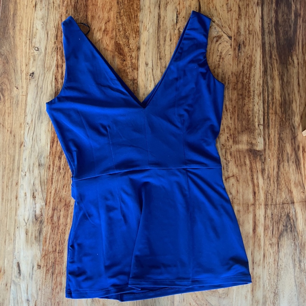 H&M Blue Faux Wrap sleeveless Top NWT - Picture 2 of 4